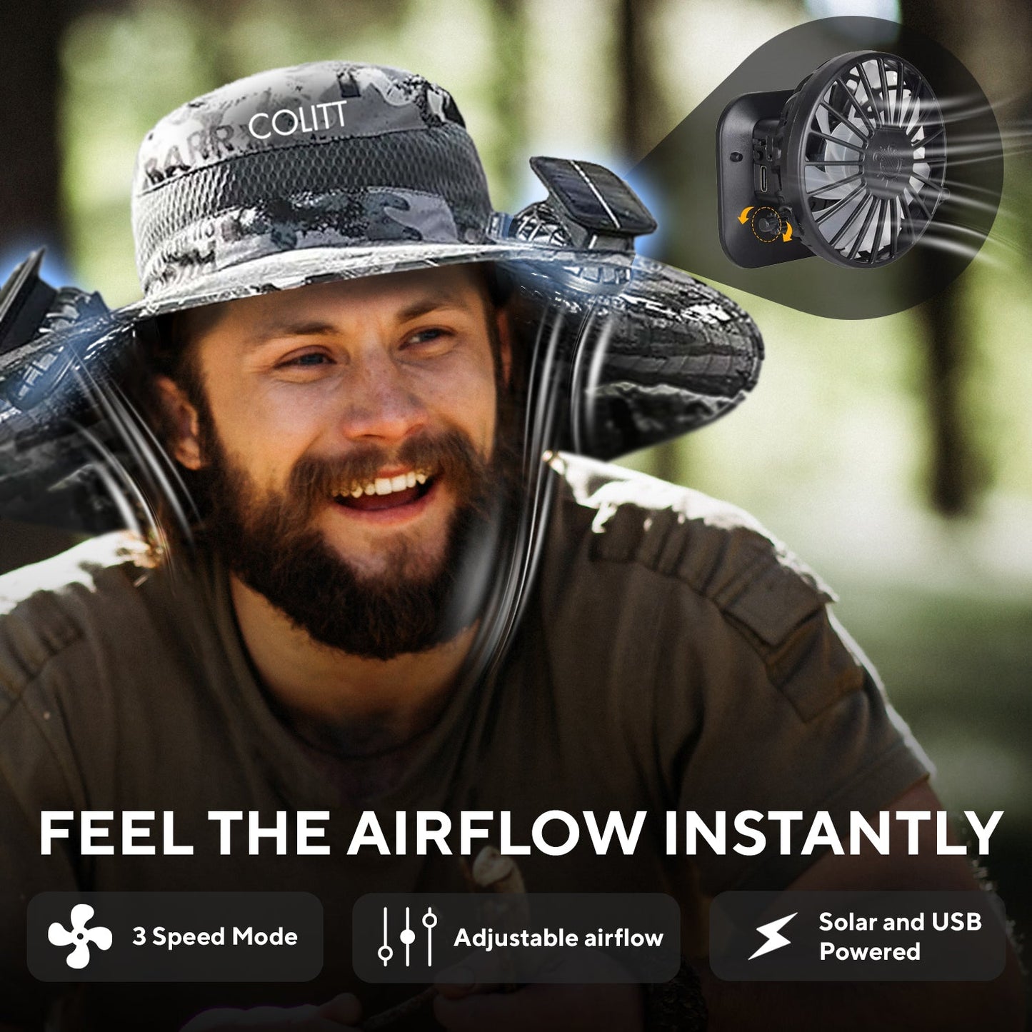 Colitt - Fishing Hat With Built In Fan